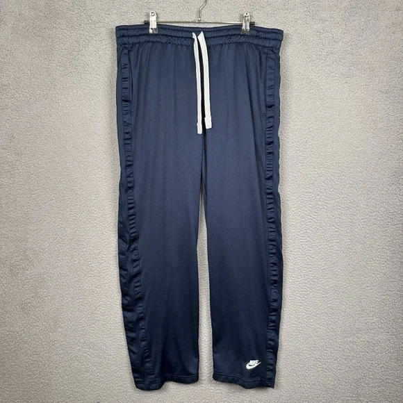 VTG Nike Track Pants Mens L Blue Pull On Lounge Athletic Y2K Basketball Gym - Picture 1 of 15